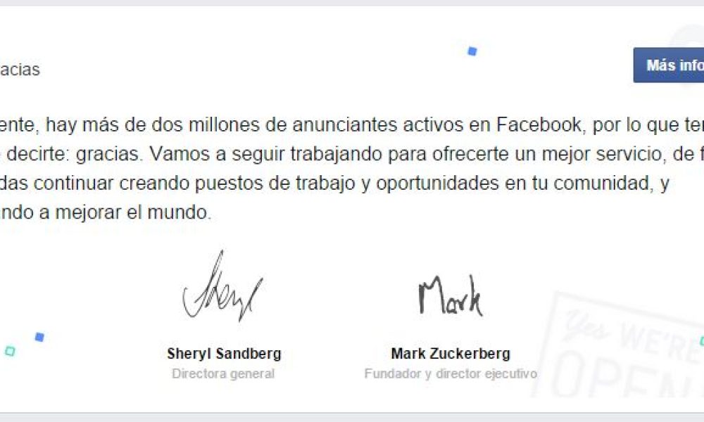 Facebook felicita sus colaboradores